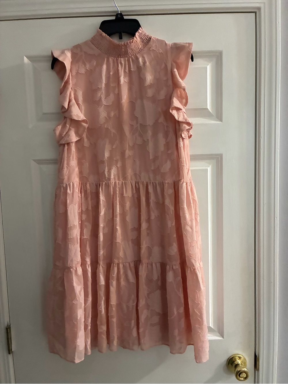 NWT Sam Edelman Pale Pink Ruffle Tiered Midi Dress